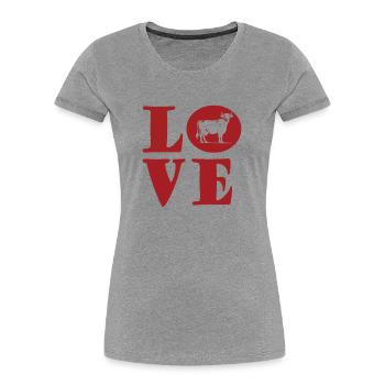 Ich Mag Kühe - Frauen Premium Bio T-Shirt - Grau meliert - Vorne - Mia (176cm)