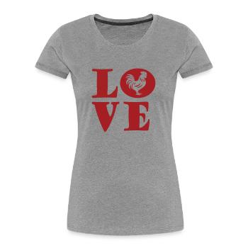 I like chickens - Women's Premium Organic T-Shirt - heather grey - Front - Mia (176cm)