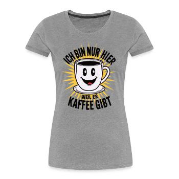 Kaffee-Liebhaber - Frauen Premium Bio T-Shirt - Grau meliert - Vorne - Mia (176cm)
