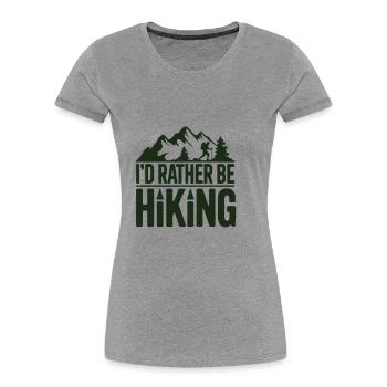 Plutôt faire de la randonnée - T-shirt bio Premium Femme - gris chiné - Devant - Mia (176cm)