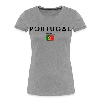 Flagge Portugals - Frauen Premium Bio T-Shirt - Grau meliert - Vorne - Mia (176cm)