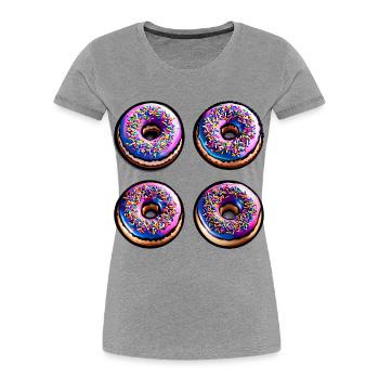 Vier Donuts - Frauen Premium Bio T-Shirt - Grau meliert - Vorne - Mia (176cm)