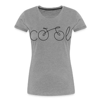 Bike Cool - T-shirt bio Premium Femme - gris chiné - Devant - Mia (176cm)