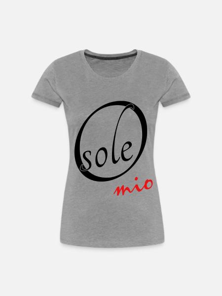 O sole mio - Frauen Premium Bio T-Shirt - Grau meliert