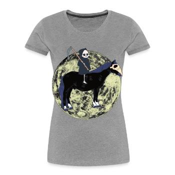 Grim Reaper Horror Halloween Moon - Women's Premium Organic T-Shirt - heather grey - Front - Mia (176cm)