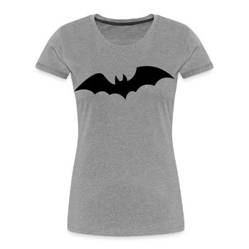 chauve-souris - T-shirt bio Premium Femme - gris chiné - Devant - Mia (176cm)