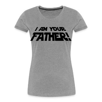 Dein Vater – Lustiges Sci-Fi Design für Nerds - Frauen Premium Bio T-Shirt - Grau meliert - Vorne - Mia (176cm)