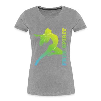Free Spirit - Frauen Premium Bio T-Shirt - Grau meliert - Vorne - Mia (176cm)