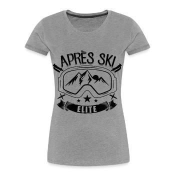 Apre Ski | Snowboard Snowboarder Ski Geschenkideen - Frauen Premium Bio T-Shirt - Grau meliert - Vorne - Mia (176cm)