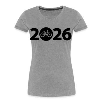 Bike Tour 2026, Mountain Bike 2026, Bike 2026 - Women's Premium Organic T-Shirt - heather grey - Front - Mia (176cm)