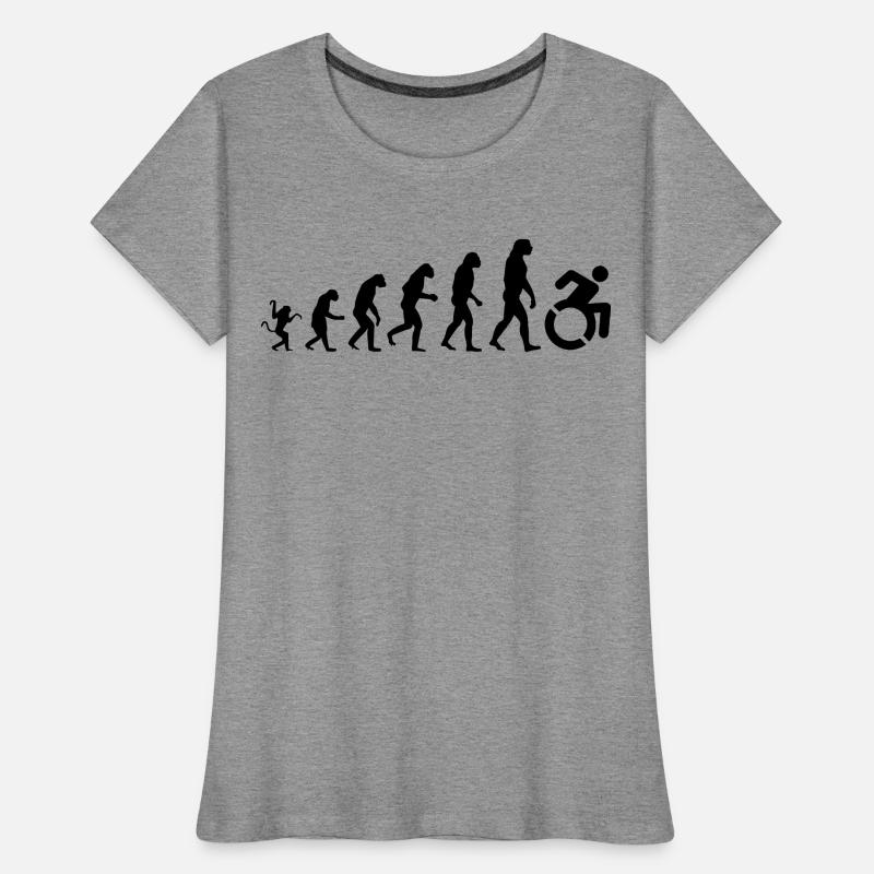Evolution du fauteuil roulant, du roller, de l’humour* T-shirt bio Premium Femme