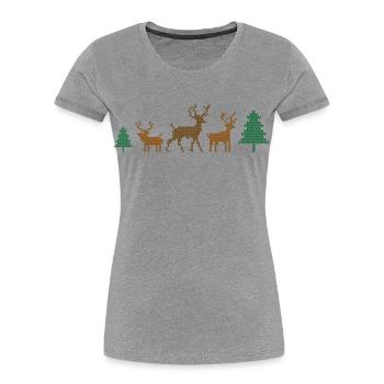 Noël - T-shirt bio Premium Femme - gris chiné - Devant - Mia (176cm)