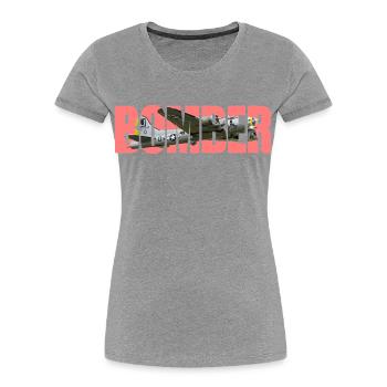bombardier B-17 Forteresse volante - T-shirt bio Premium Femme - gris chiné - Devant - Mia (176cm)