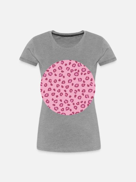 Kreis Leopard Muster - Frauen Premium Bio T-Shirt - Grau meliert