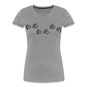 Cartoon Cats Paws - Women's Premium Organic T-Shirt - heather grey - Front - Mia (176cm)