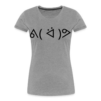 Happy Dance Dancing ᕕ( ᐛ )ᕗ Emoticon - Women's Premium Organic T-Shirt - heather grey - Front - Mia (176cm)