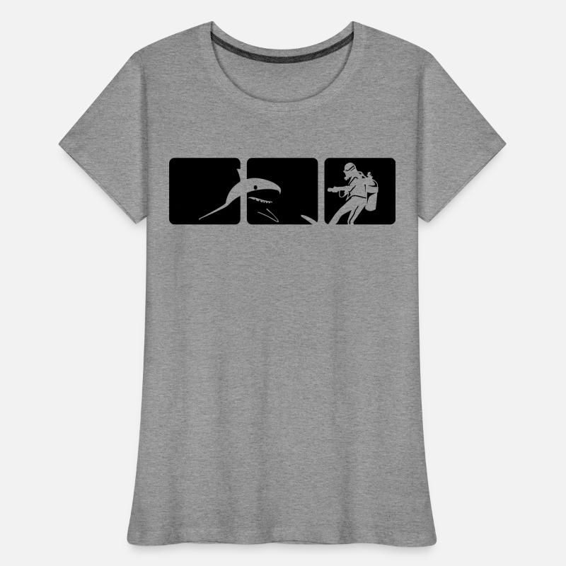 Plongée avec les requins T-shirt bio Premium Femme