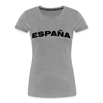Spanien - Frauen Premium Bio T-Shirt - Grau meliert - Vorne - Mia (176cm)