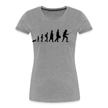 Entwicklung des Fechten - Frauen Premium Bio T-Shirt - Grau meliert - Vorne - Mia (176cm)