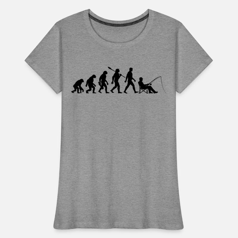 Evolution - Pêche, Cadeau de pêcheur T-shirt bio Premium Femme