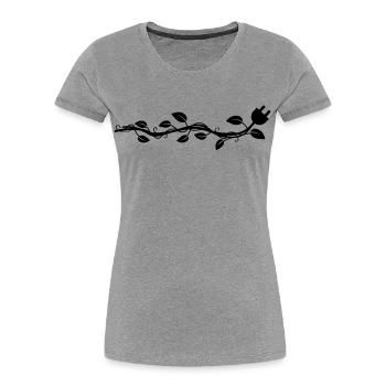 Guirlande s’en va, ce qui se termine par un bouchon. - T-shirt bio Premium Femme - gris chiné - Devant - Mia (176cm)