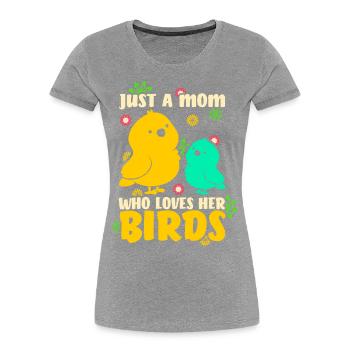 Vogel Mutter Vögel Mutterliebe - Frauen Premium Bio T-Shirt - Grau meliert - Vorne - Mia (176cm)