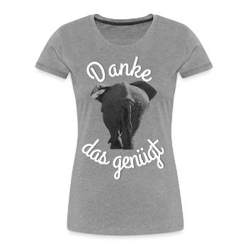 Éléphant merci, ça suffit - T-shirt bio Premium Femme - gris chiné - Devant - Mia (176cm)