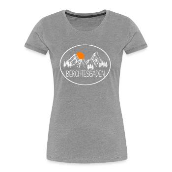 Berchtesgaden - Frauen Premium Bio T-Shirt - Grau meliert - Vorne - Mia (176cm)