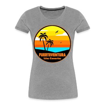Fuerteventura - Frauen Premium Bio T-Shirt - Grau meliert - Vorne - Mia (176cm)