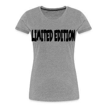 Edition limitée en fauteuil roulant, spéciale, unique # - T-shirt bio Premium Femme - gris chiné - Devant - Mia (176cm)