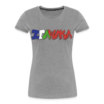 Itawaka - Moluccan 4 colors - Women's Premium Organic T-Shirt - heather grey - Front - Mia (176cm)
