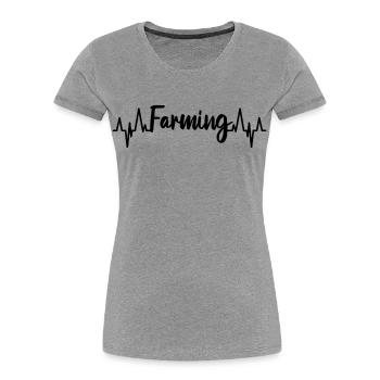ECG de l’agriculteur - T-shirt bio Premium Femme - gris chiné - Devant - Mia (176cm)