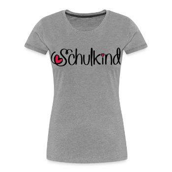 Schulkind - Frauen Premium Bio T-Shirt - Grau meliert - Vorne - Mia (176cm)