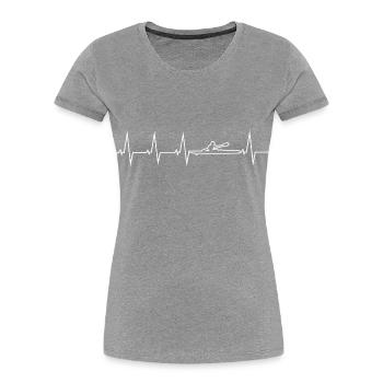 Kajakfahren - Herzschlag - Frauen Premium Bio T-Shirt - Grau meliert - Vorne - Mia (176cm)
