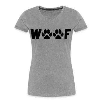 Bellender Hund (schwarz) - Frauen Premium Bio T-Shirt - Grau meliert - Vorne - Mia (176cm)