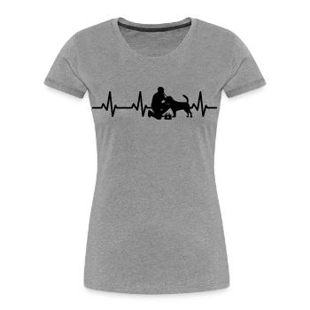 Tierarzt EKG Herzlinie - Frauen Premium Bio T-Shirt - Grau meliert - Vorne - Mia (176cm)