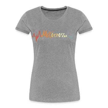 Motocross Cardiogram Vintage - Women's Premium Organic T-Shirt - heather grey - Front - Mia (176cm)