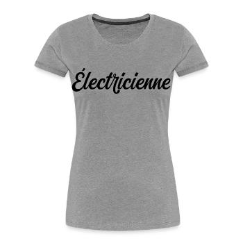 Pro Elektriker Installation der elektrischen Verkabelung - Frauen Premium Bio T-Shirt - Grau meliert - Vorne - Mia (176cm)
