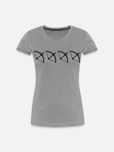 Pfeil und Bogen - Frauen Premium Bio T-Shirt - Grau meliert
