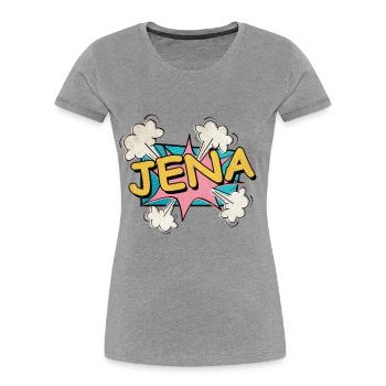Jena Germany City Font Pop Art Comic - Women's Premium Organic T-Shirt - heather grey - Front - Mia (176cm)
