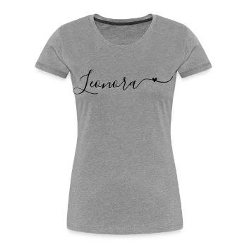 Leonora Name Vorname Dekorativ - Frauen Premium Bio T-Shirt - Grau meliert - Vorne - Mia (176cm)