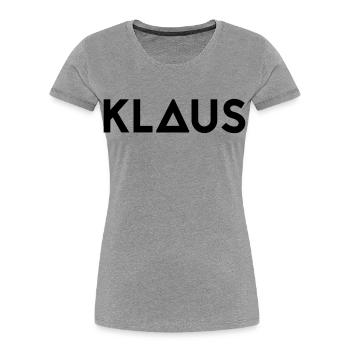 Prénom Klaus - T-shirt bio Premium Femme - gris chiné - Devant - Mia (176cm)