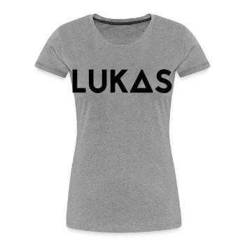 First name Lukas - Women's Premium Organic T-Shirt - heather grey - Front - Mia (176cm)