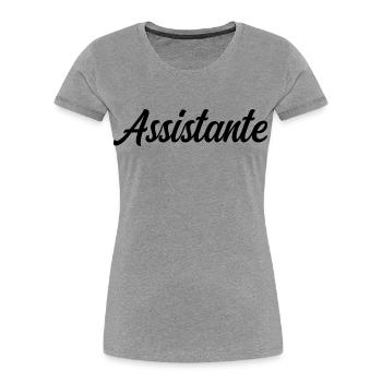 Assistante Polyvalente Secrétaire Bureau Professio - T-shirt bio Premium Femme - gris chiné - Devant - Mia (176cm)