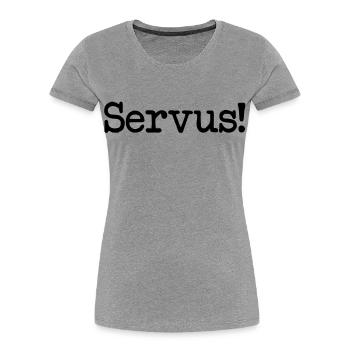 Hello! - Women's Premium Organic T-Shirt - heather grey - Front - Mia (176cm)