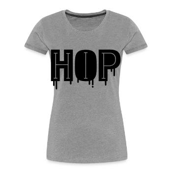 Hip Hop - T-shirt bio Premium Femme - gris chiné - Devant - Mia (176cm)