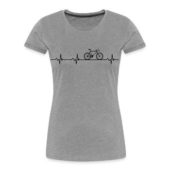 Pulsschlag Fahrrad - Frauen Premium Bio T-Shirt - Grau meliert - Vorne - Mia (176cm)