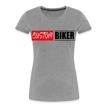 custom biker tuner bikes tuning aufkleber sticker - Frauen Premium Bio T-Shirt - Grau meliert - Vorne - Mia (176cm)