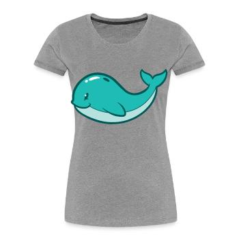 Baby, Whale, Fish, Marine Mammals, Children, Toddler - Women's Premium Organic T-Shirt - heather grey - Front - Mia (176cm)