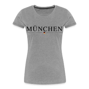T-Shirt Munich – Joie de vivre bavaroise - T-shirt bio Premium Femme - gris chiné - Devant - Mia (176cm)
